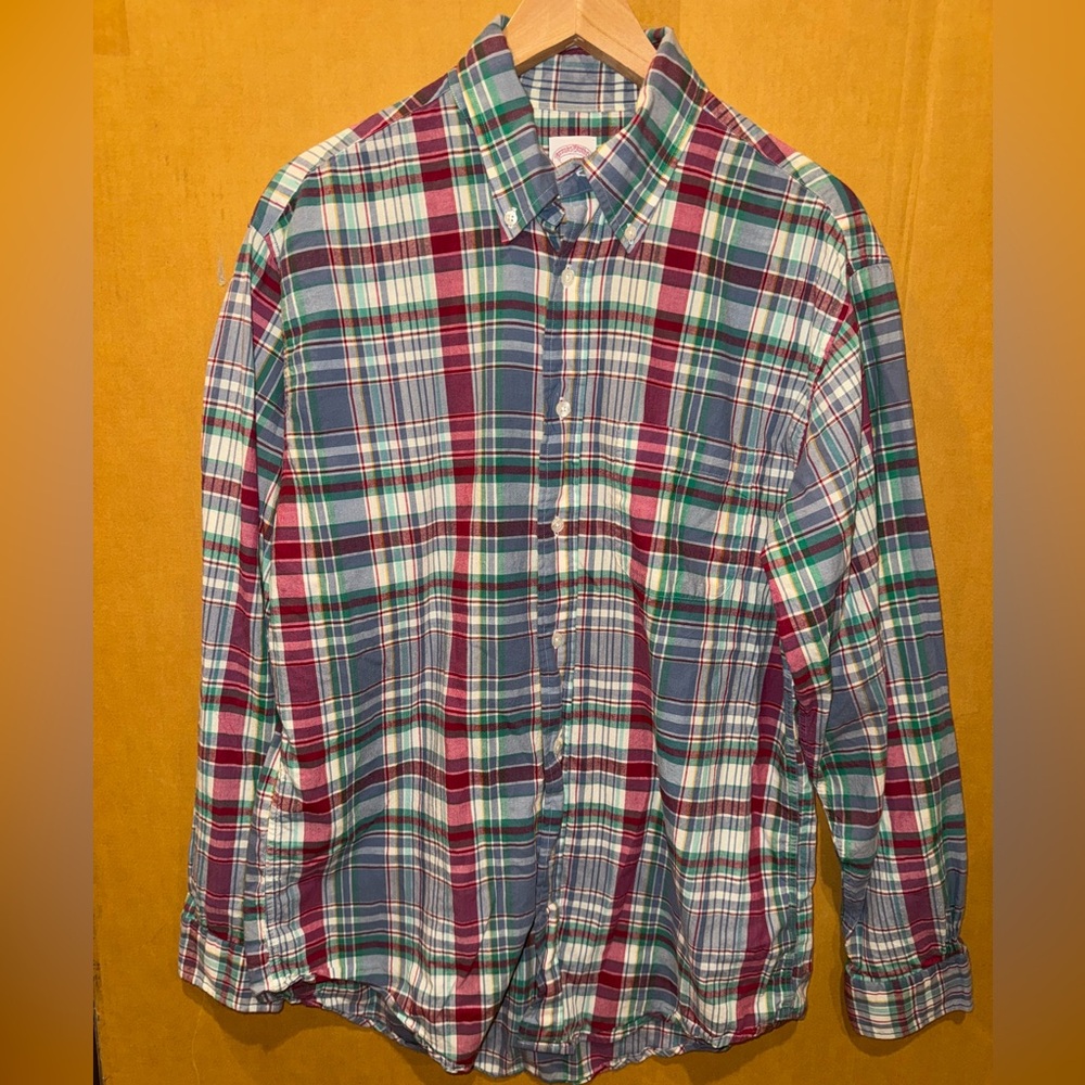 Brooks Brothers Red and Green Plaid Shirt